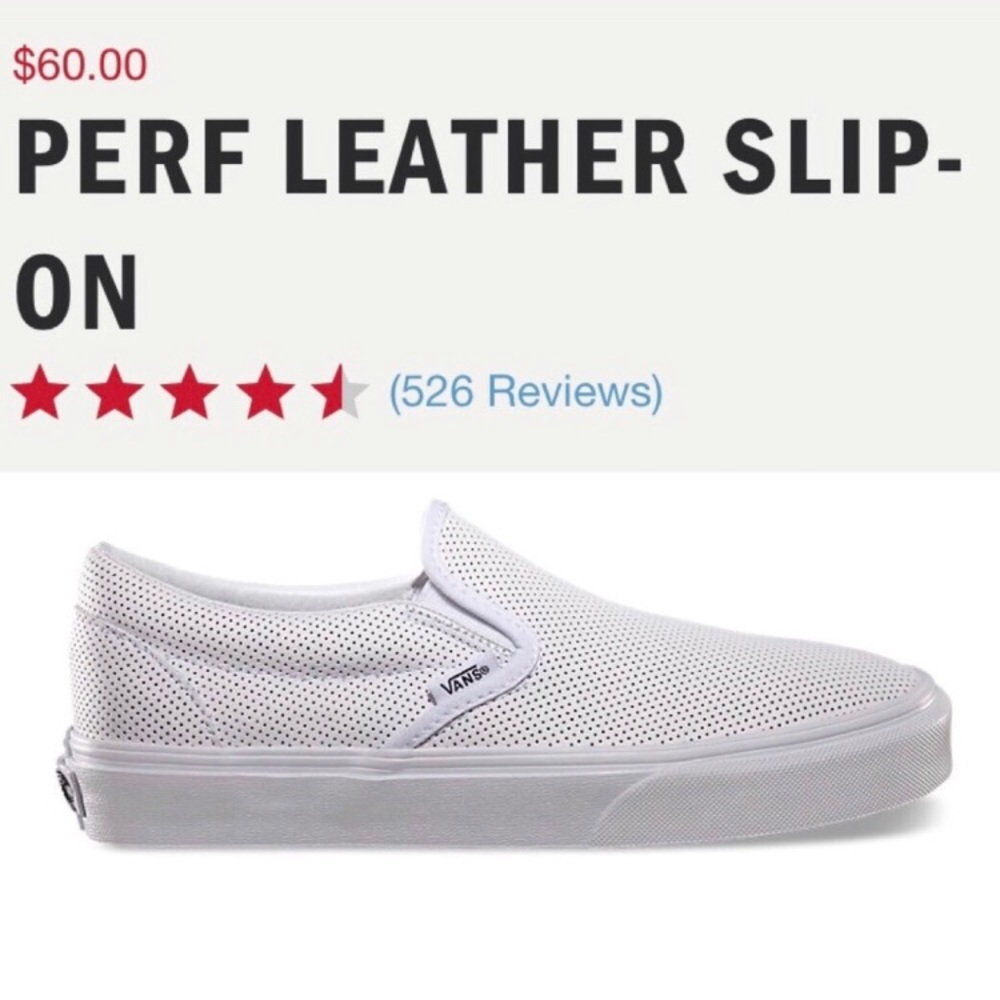 Perf white leather vans